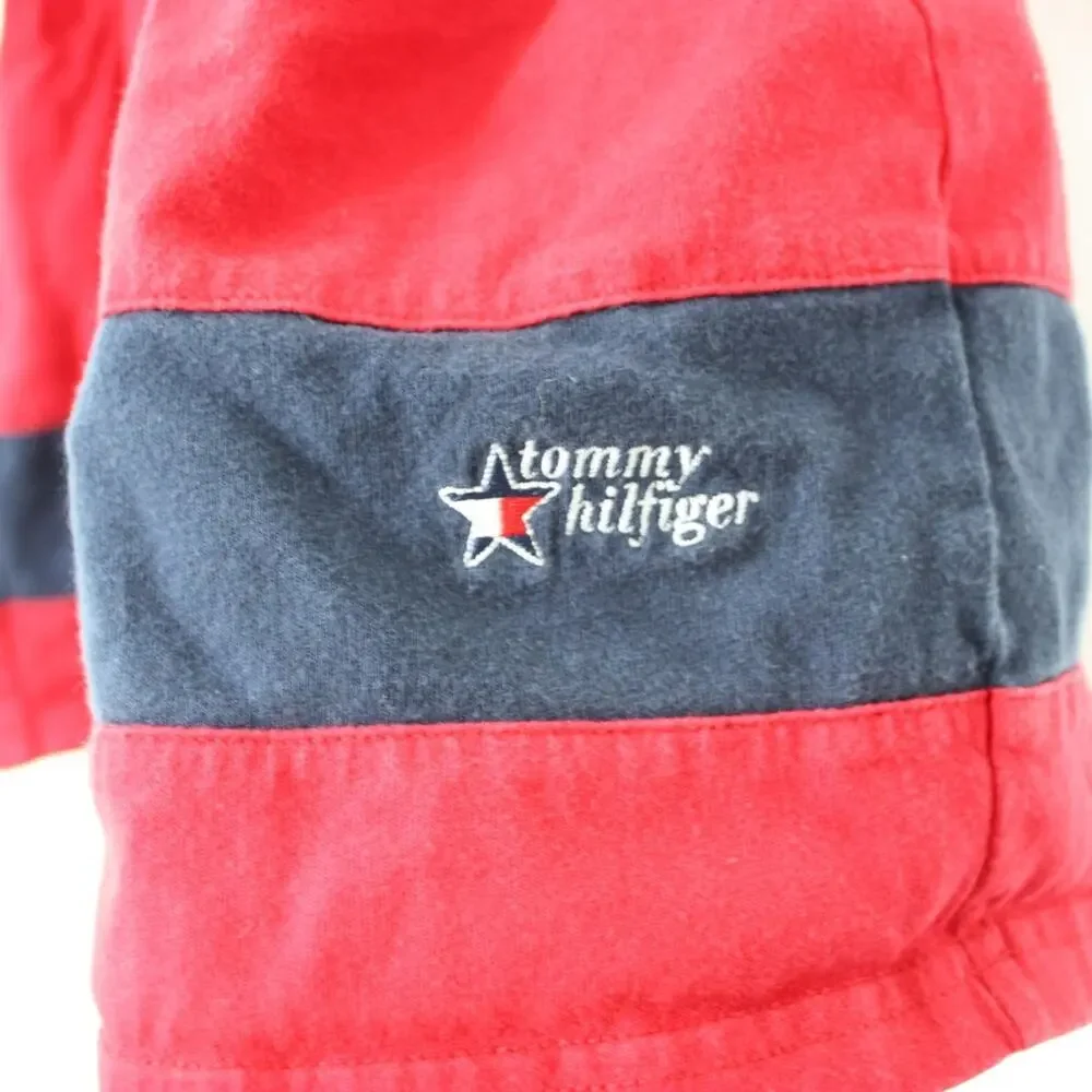 Vintage Tommy Hilfiger Dress Girls Size 3T Red Colorblock Y2K Long Sleeve
